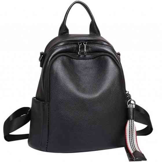 Кожаный женский рюкзак городской черный Olivia Leather 6711 Каменское