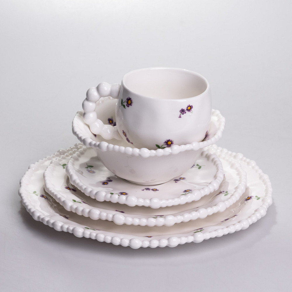 Столовий набір посуду тарілок і чашок 32 предмети на 6 персон Pearl порцеляновий YY78-4A SBR Київ - фото 4