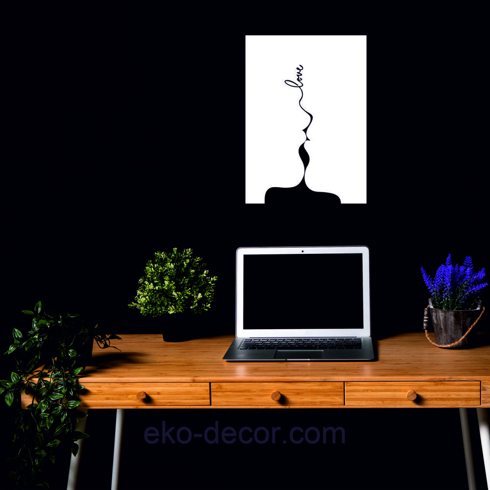 Декоративне настінне 3D Панно «Силует пари», Декор на стіну з об'ємом 50*36 см, Білий Київ - фото 6