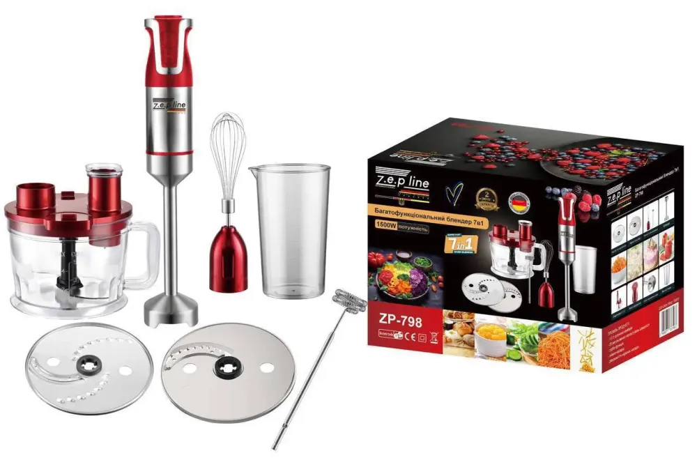 Блендер Zepline ZP-798 1500 Вт 7в1 красный Коломыя - изображение 1