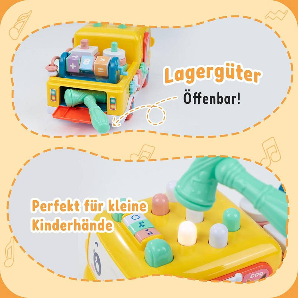 Автобус музыкальный для детей, Игрушка для младенцев, машинка с молоточком, подсветкой и песнями, для развития Киев - изображение 4