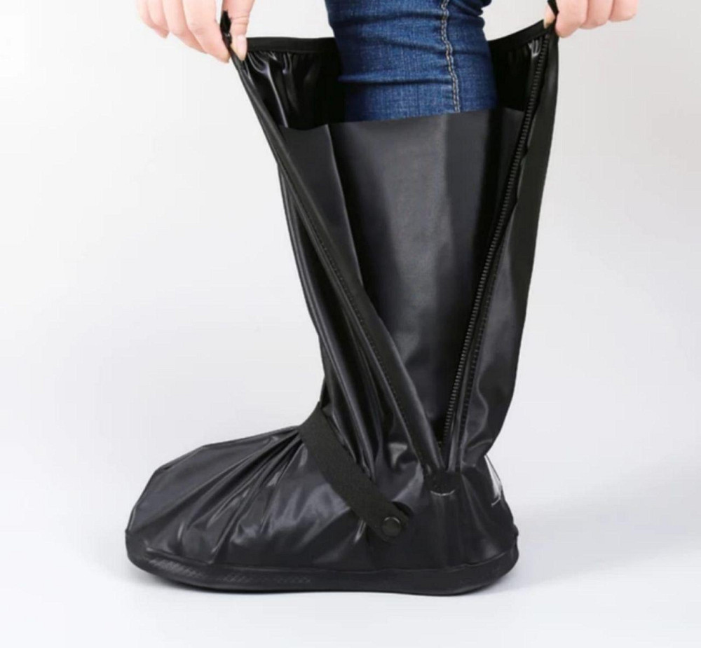 Високі бахілі для взуття від снігу дощу та бруду багаторазові високі ПВХ непромокаючі Дніпро - фото 4