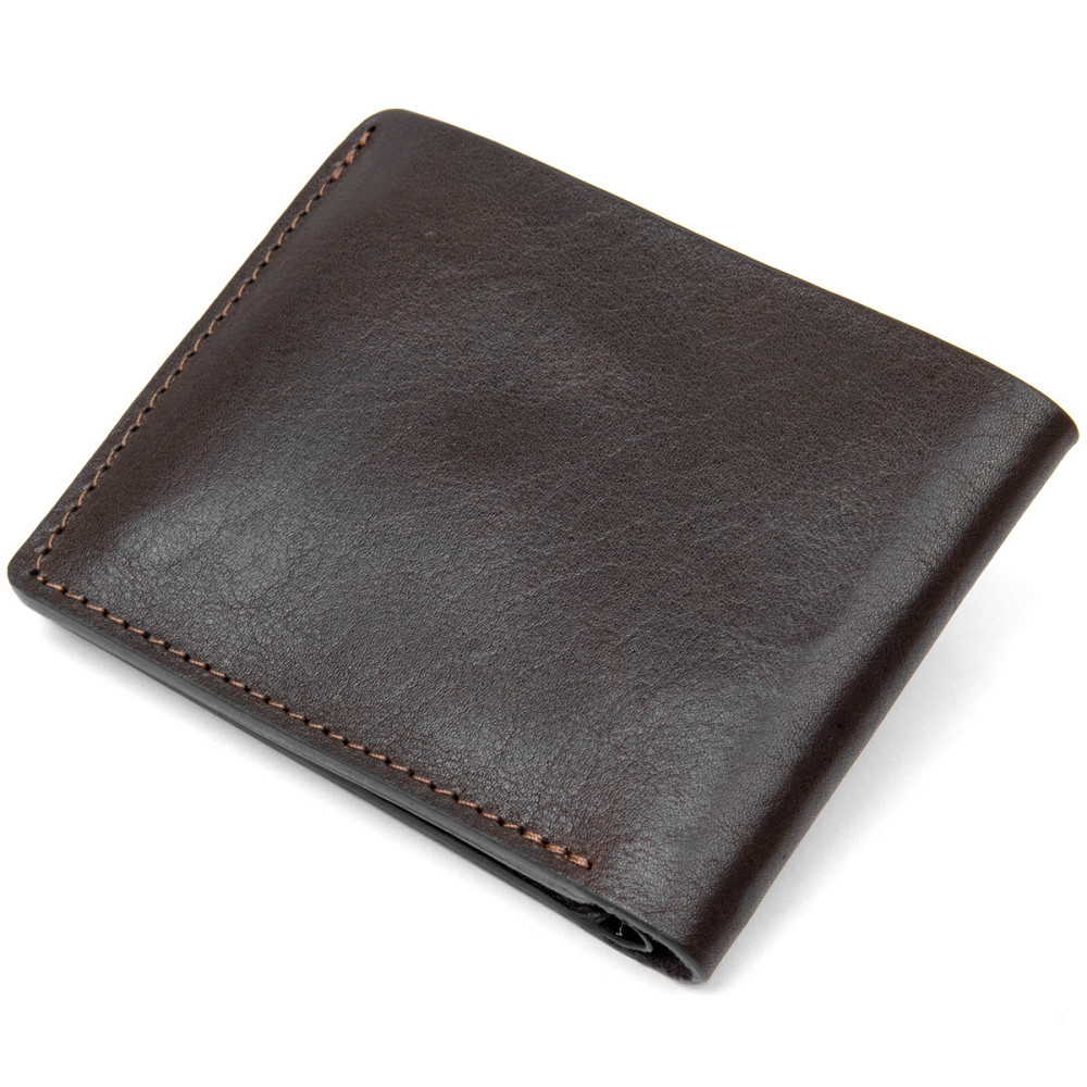 Портмоне з натуральної шкіри для чоловіків Коричневий (GRANDE PELLE) Київ - фото 6