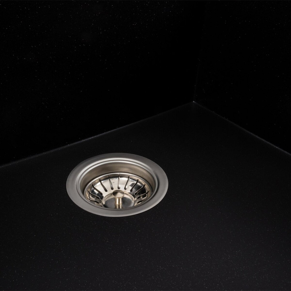 PLATINUM Гранітна мийка для кухні Platinum 9651 ATLAS матовий Чорний металік Київ - фото 5