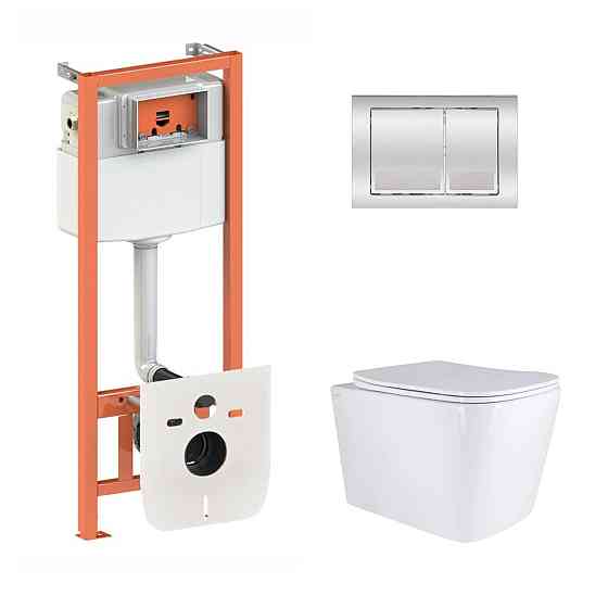 Готовое решение Qtap для ванной комнаты: подвесной унитаз Tern Ultra Quiet 525x345x360 + комплект инсталляции Nest 4 в 1 Киев
