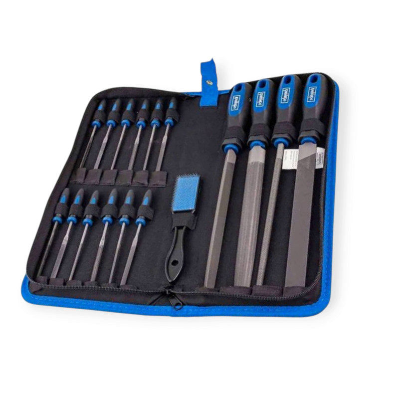 Набір напилків та надфілів 150, 315мм, щіточка 150мм 17 шт (чохол) Scheppach Мукачево - фото 3