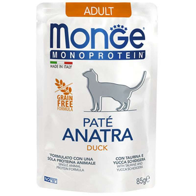 Паштет для кошек Monge Cat Monoprotein Adult утка 85 г (8009470013703) Винница - изображение 1
