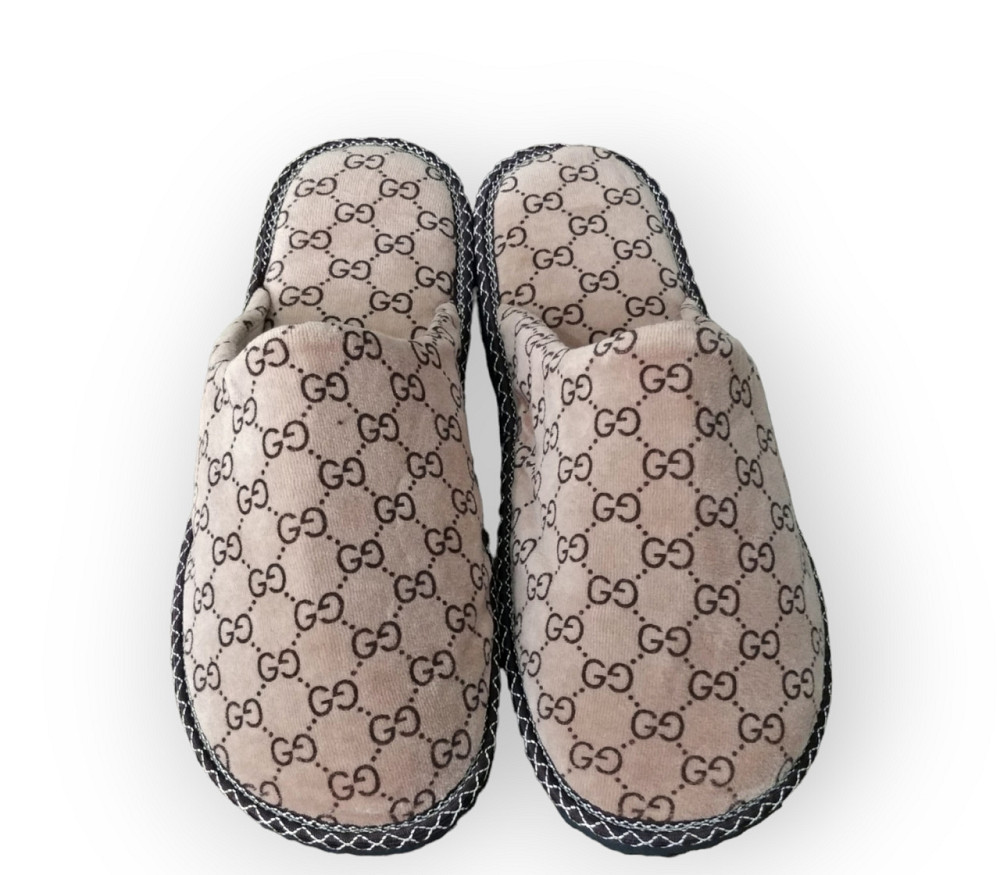 Тапочки мужские закрытые бежевый GG комнатные тапочки для дома гиганты великаны 48 49 50 размер Одесса - изображение 4