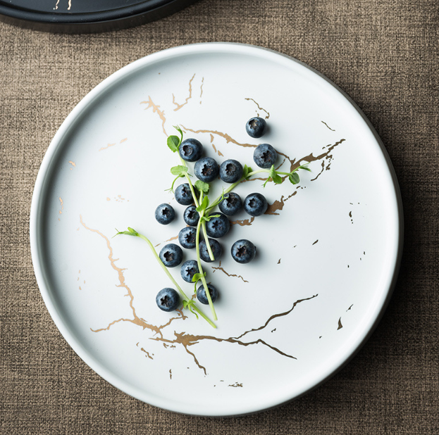 Тарелка Мраморная роскошь БЕЛАЯ 25 см 960 грамм фарфоровая под мрамор БОЛЬШАЯ столовая тарелка Блюдо Кременчуг - изображение 6