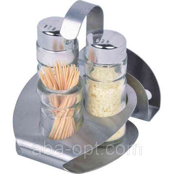 Спецовник ( сіль \ перець \ салф \ зуб ) на нержавіючій підставці (5 пр) Одеса