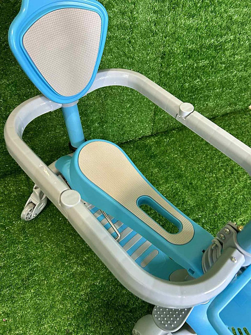 Самокат-беговел 5в1 SCOOTER 3-х колісний сидіння бампер батьківська ручка Блакитний (JR 3-102) Чернигов - изображение 7