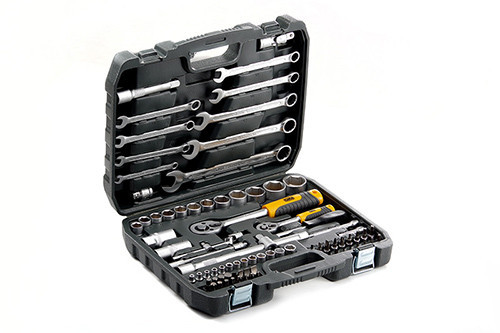 Набір насадок 82 шт. CrV ¼, ½ з гайковими ключами СИЛА, 72 зубці Харків - фото 1