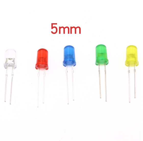 LED світлодіоди 3/5 мм, 300 шт, набір 5 кольорів у пластиковому кейсі, для паяння та електроніки MasterSem Київ