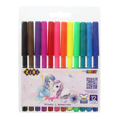 Фломастери ZiBi SMART Line Магія 12 кольорів (ZB.2813) Вінниця - фото 1