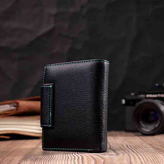 Портмоне для женщин в классическом цвете с интересной монетницей ST Leather 19449 Черный Киев