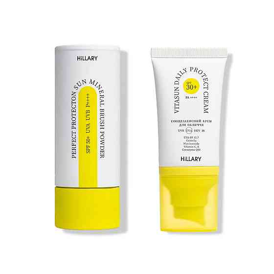 Сонцезахисна мінеральна пудра прозора з SPF 30 + Сонцезахисний крем для обличчя SPF 30+ Київ