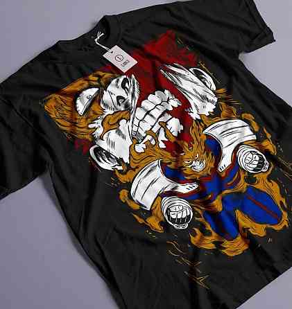 Футболка чоловіча з аніме принтом Аніме Аніме Аніме Аніме оверсайз (S/M/L) Чорний AnimeJ1174 Дніпро