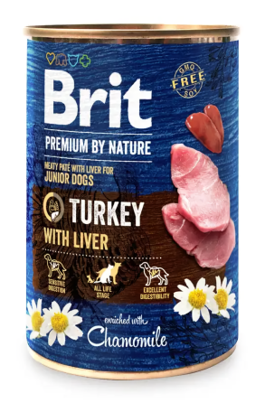 Влажный корм для собак Брит Brit Premium by Nature индюшатина с печенью (консерва), 400 г Винница