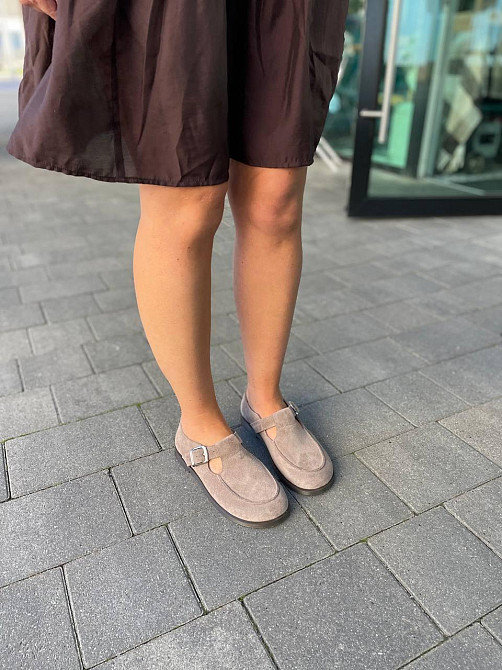 Vanessa Стильні замшеві лофери жіночі з ремінцем T-304-05 капучино весна-осінь р. 36-40 / Лофер Коломия - фото 7