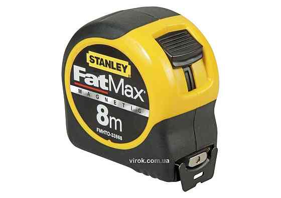 Рулетка STANLEY "FatMax" : L= 8 м x 32 мм. пластиковий ергоном. корпус, магнітний наконечник Одеса