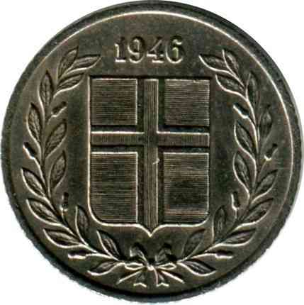 Исландия 10 аурар 1946 Полтава