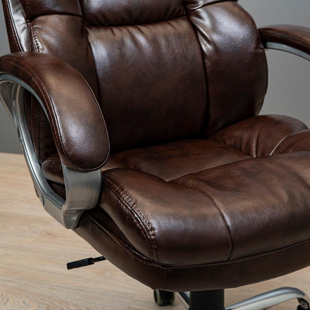Офісне крісло керівника ManhattanDesign Хром AnyFix М-2 Натуральна шкіра Lux Італія Brown (Прогумовані колеса) Днепр - изображение 6