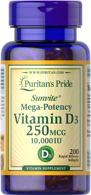 Витамин Д3 Puritan's Pride Vitamin D3 10000 IU 100 softgels Киев - изображение 1
