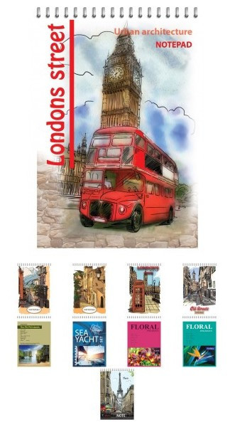 Блокнот "Графіка" спіраль A6 80арк KF6280K KRAFT COLOR клітинка, шт Київ - фото 1