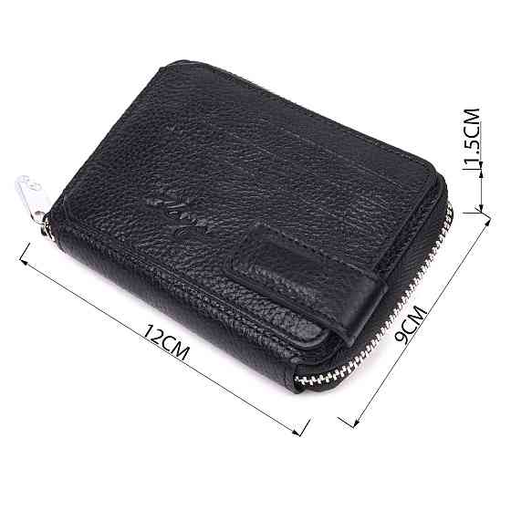 Красивый женский кошелек на молнии из натуральной кожи KARYA 21343 Черный Киев