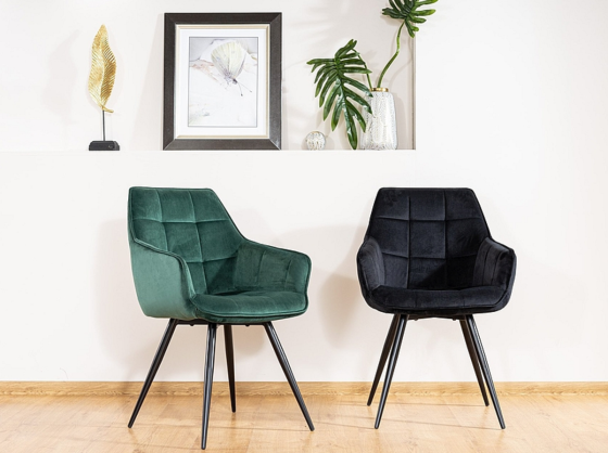 Стілець LILIA VELVET чорний каркас/зелений BL.78 Днепр