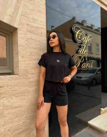 Трикотажний літній костюм шорти і футболка "Carter"| Норма і батал Чорний, 50-52 Київ