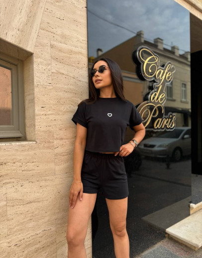 Трикотажний літній костюм шорти і футболка "Carter"| Норма і батал Чорний, 50-52 Київ - фото 3