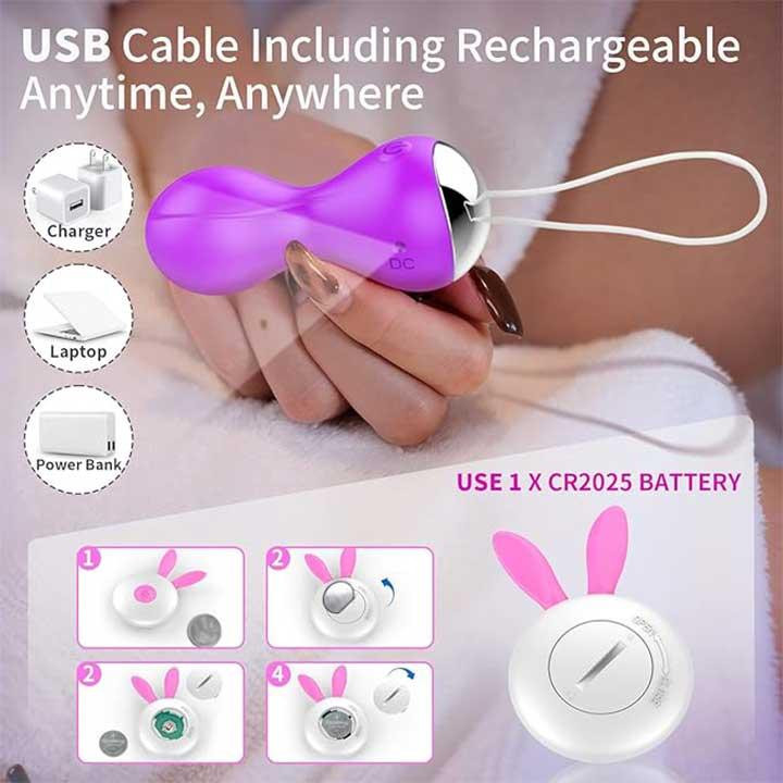 Вагинальные шарики Кегеля с вибрацией 12 режимов Фиолетовый Винница - изображение 3