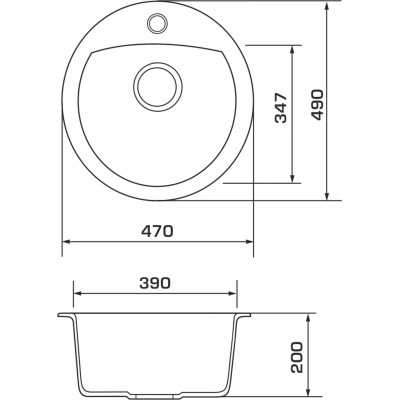 Мойка кухонная GRANADO RONDA gris з сифоном (470*490mm.) (gr2208) Винница - изображение 7