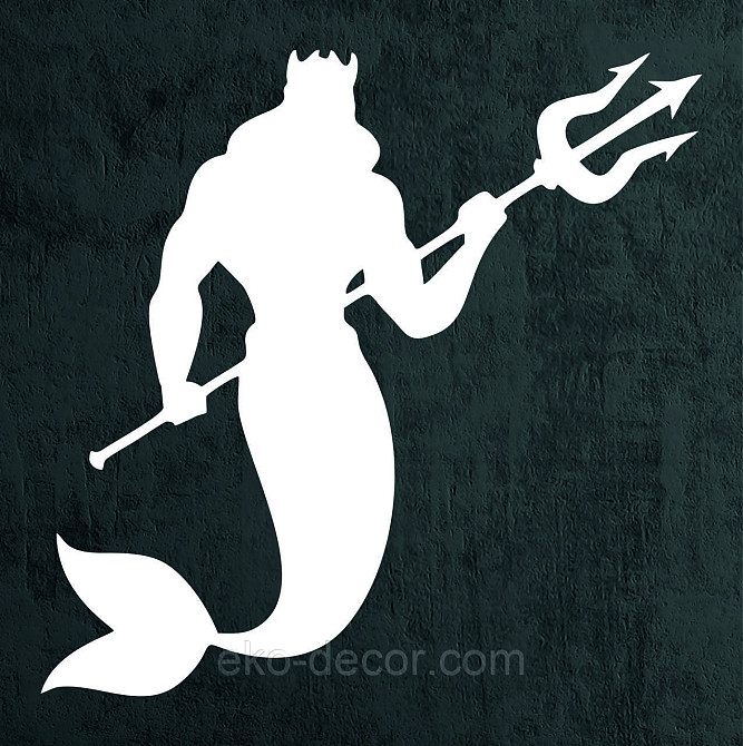 Декоративное настенное 3D Панно «Морской царь» Декор на стену с объемом 50*48 см, Белый Киев - изображение 7