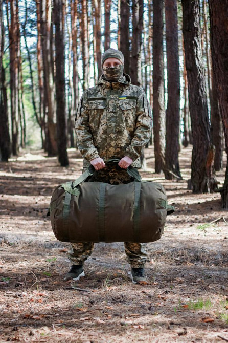 Тактичний міцний рюкзак баул 70 л хакі з кордури чоловічий міцний бойовий рюкзак   WASA Львів - фото 6