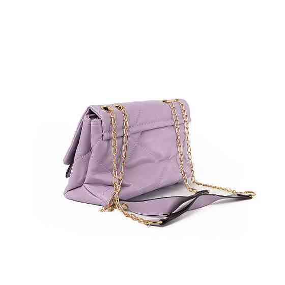 Сумка женская из качественной искусственной кожи со стеганым узором и ручкой-цепочкой, Сиреневый Каменец-Подольский