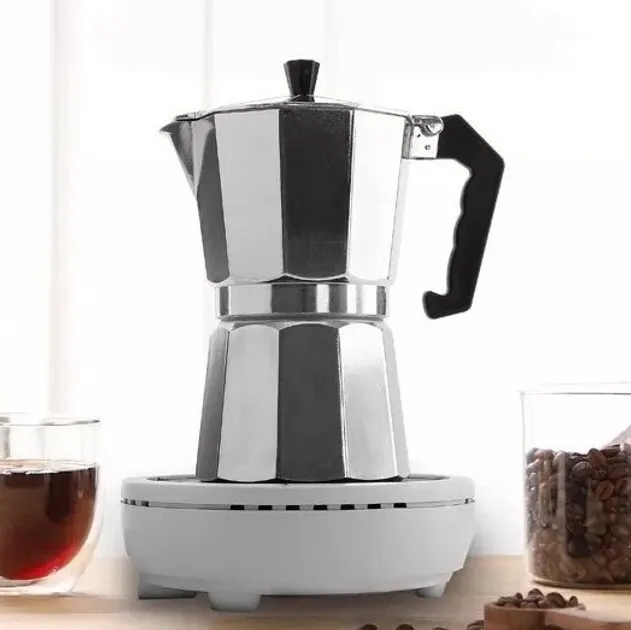 Гейзерна кавоварка UNIQUE UN-1912, 270 мл, на 6 чашок, для всіх типів плит, алюміній, компактна Одеса - фото 2