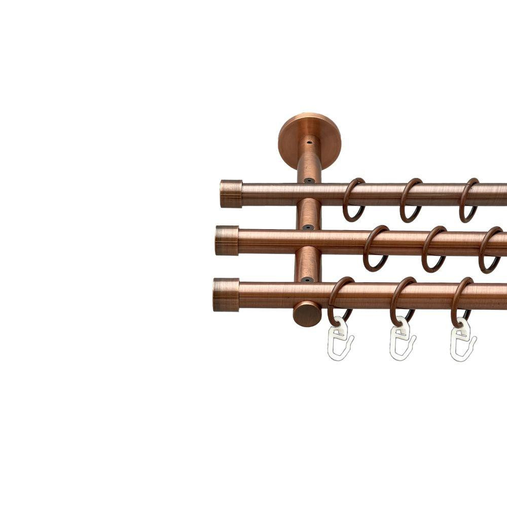 Карниз Orvit Заглушка металевий трирядний циліндр (20 см) гладка труба кільце металеве Мідь 16\16\16 мм 240 см Львов - изображение 1