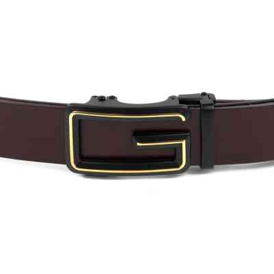 Ремень Vintage Мужской c пряжкой в виде буквы G Коричневый (20288) Винница