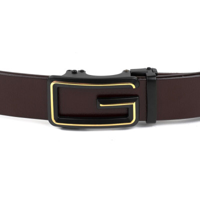 Ремінь Vintage Чоловічий з пряжкою у вигляді літери G Коричневий (20288) Вінниця - фото 6