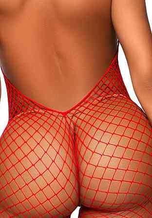 Еротичний сітчастий бодістокінг Leg Avenue Racer neck bodystocking Red Sex Aura Київ