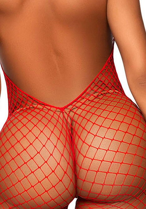 Еротичний сітчастий бодістокінг Leg Avenue Racer neck bodystocking Red Sex Aura Київ - фото 4