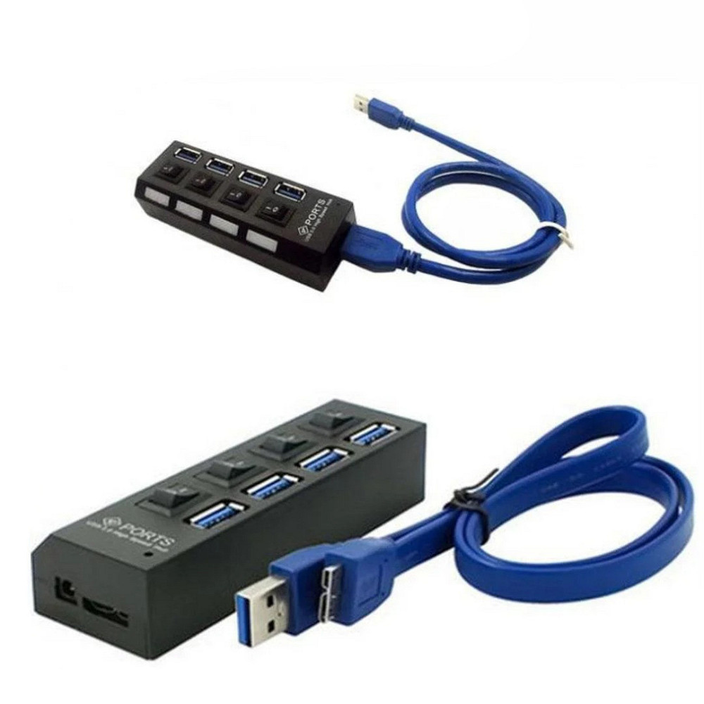 Разветвитель USB Хаб на 4 порта,Черный SBR Киев - изображение 3