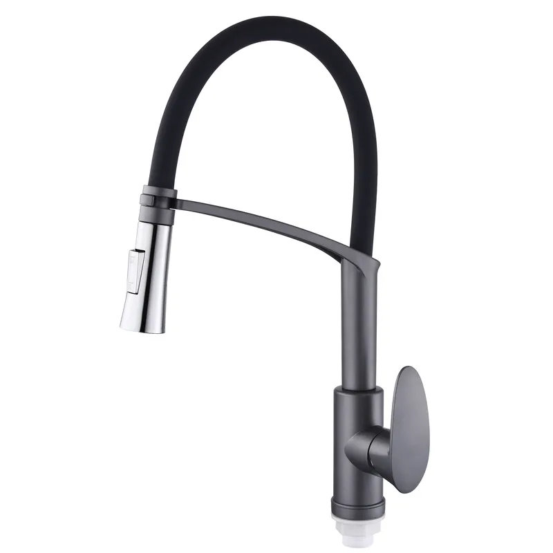 Змішувач для кухні Plamix Cezar-017 Set Graphite Refl.Black з силіконовий вилив (з підведенням) (PM0742)   ( 29654 ) Харків - фото 1
