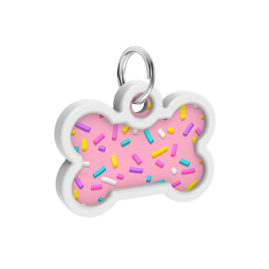 Адресник для собак і котів металевий WAUDOG Smart ID з QR паспортом, малюнок "Маршмелоу", кістка, Д 40 мм, Вінниця - фото 4