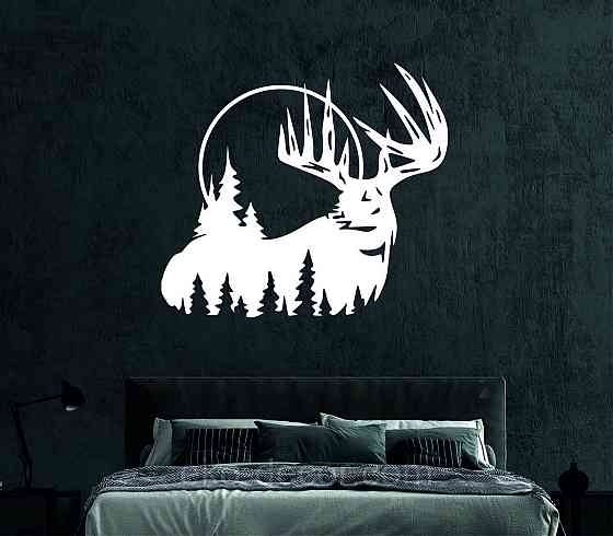 Декоративное настенное Панно «Олень» Декор на стену 70*63 см., Белый Киев