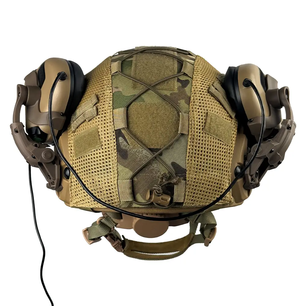 Тактический комплект шлем Fast + кавер + наушники Earmor М31 + крепление Чебурашка (Койот) S Киев - изображение 8