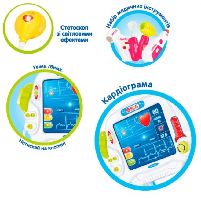 Набір доктора Doctor set з візком 17 предметів Червоний (660-46) Чернигов - изображение 3