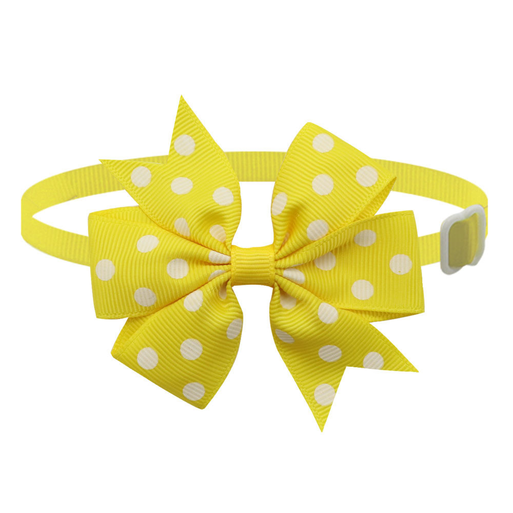 Бантик на шию для собак та котів one size жовто-білий Київ - фото 1